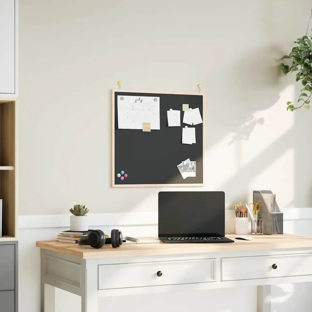 Rantry Arredo Lavagna con Cornice in Legno Massello di Pino Nero 60x55 cm, Mobilia Arredo Mobili da Interni per Camera da Letto Soggiorno Ufficio