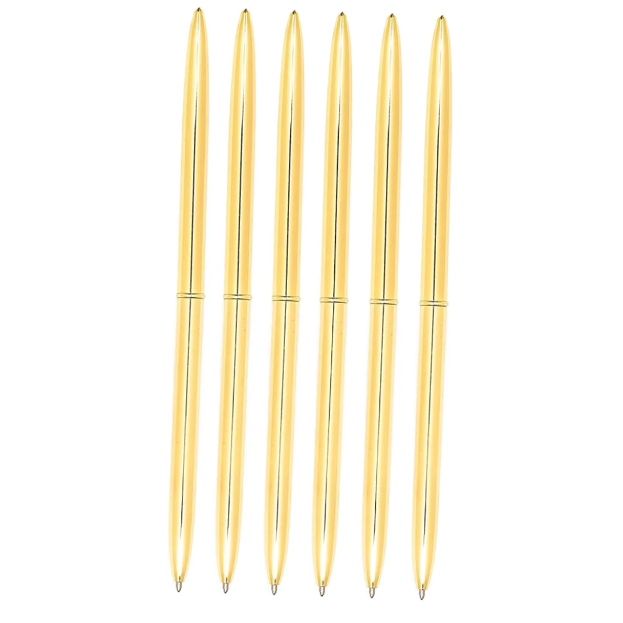 TEHAUX 18pezzi Penne Sfera Metallo Con Testa Doppia Penne Leggere Con Inchiostro Blu Per Cancelleria Scolastica e Ufficio Oro