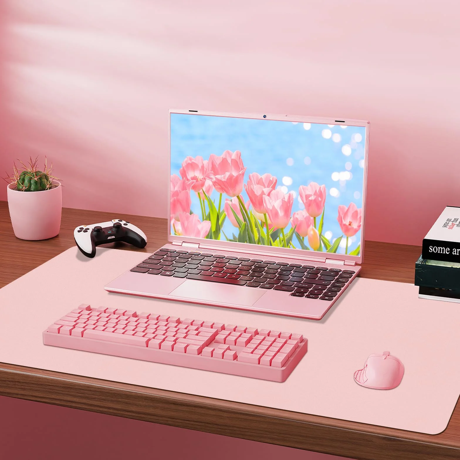 Niviy Tappetino Scrivania in Pelle PU 60x40 cm Rosa Tenero Impermeabile Antiscivolo Desk Mat