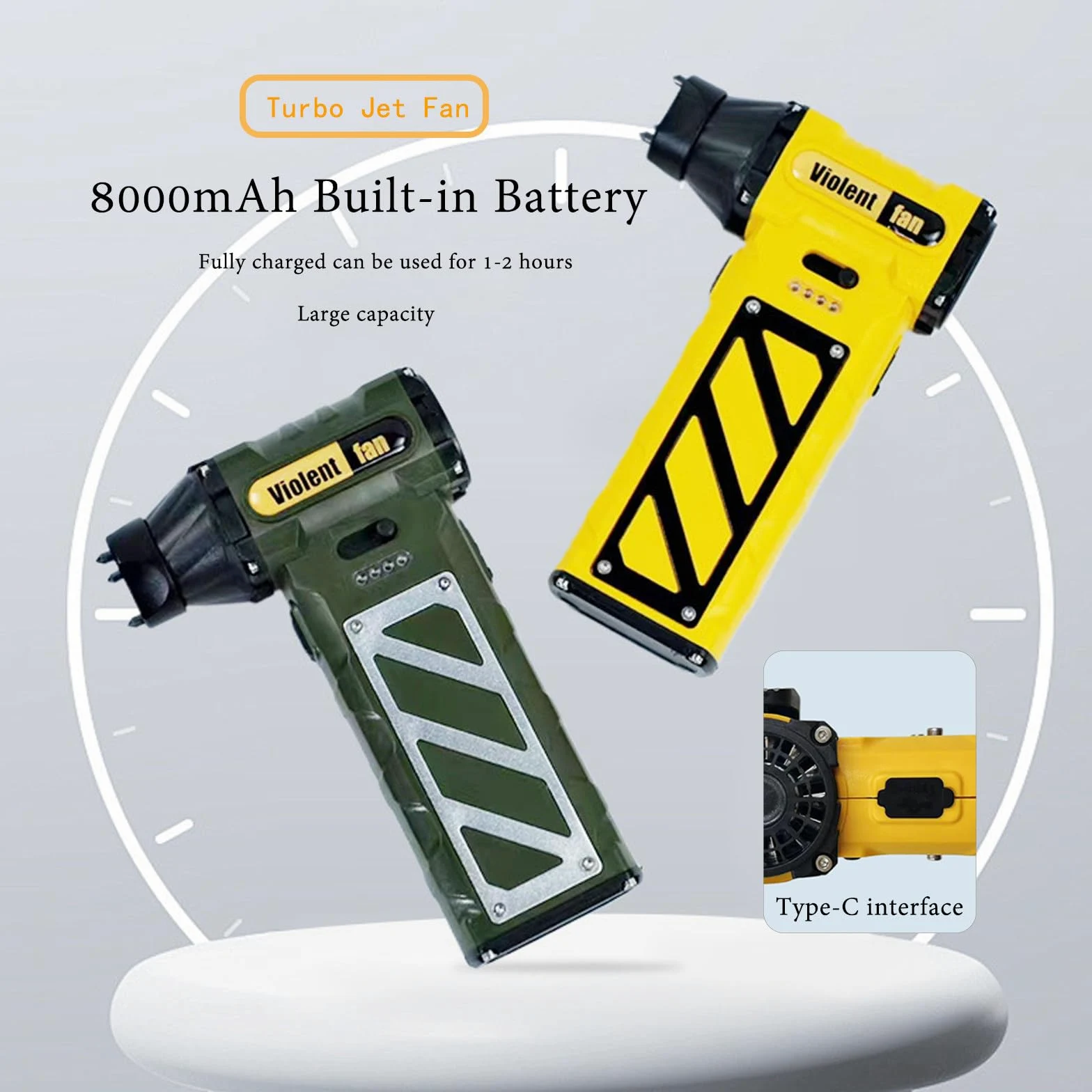 Billg Elettrico Rimuovi Polvere Aria Compressa Senza Fili, 11000RPM Soffiatore Aria Compressa Portatile, Air Duster Potente, Mini Soffiatore di Polvere Batteria Integrata da 8000 mAh