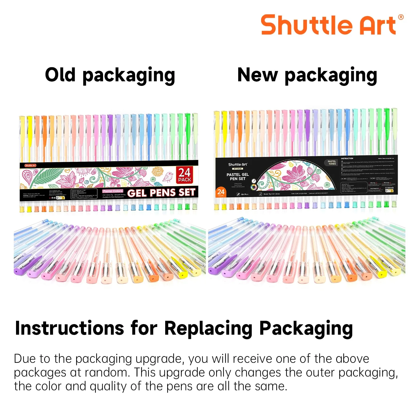 Shuttle Art 24 penne gel pastello colori lattei pastello per carta nera, libri da colorare per adulti, scarabocchiare, scrapbooking, diario