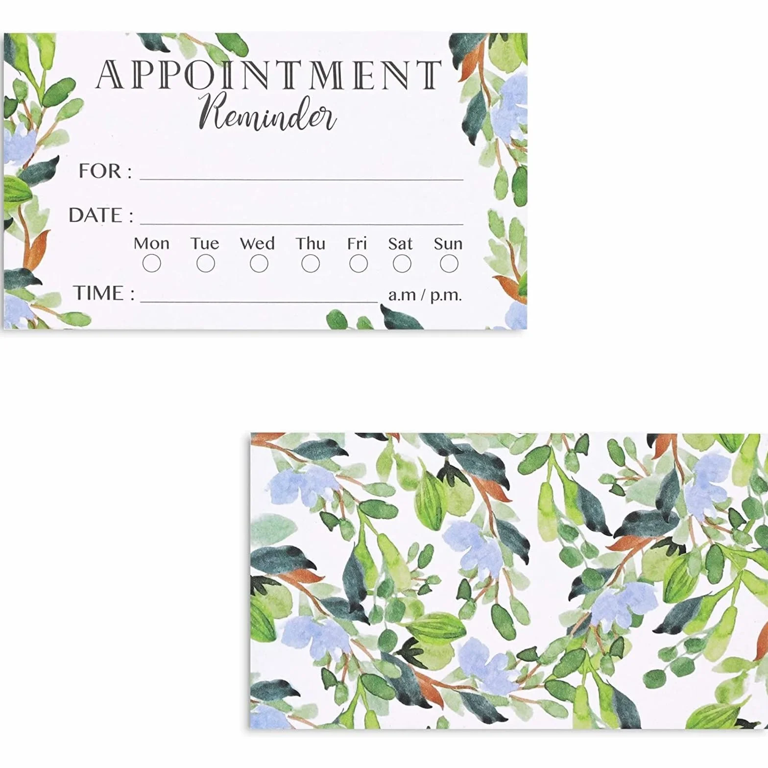 Paper Junkie Biglietti promemoria per appuntamenti 200 pezzi 8,9 x 5,1 cm fronte-retro fogliame verde