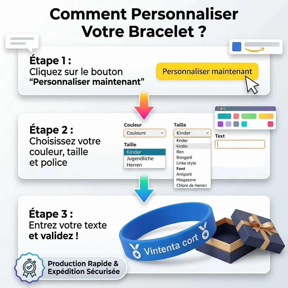 Braccialetti personalizzati in gomma con messaggio di testo per eventi raccolte fondi