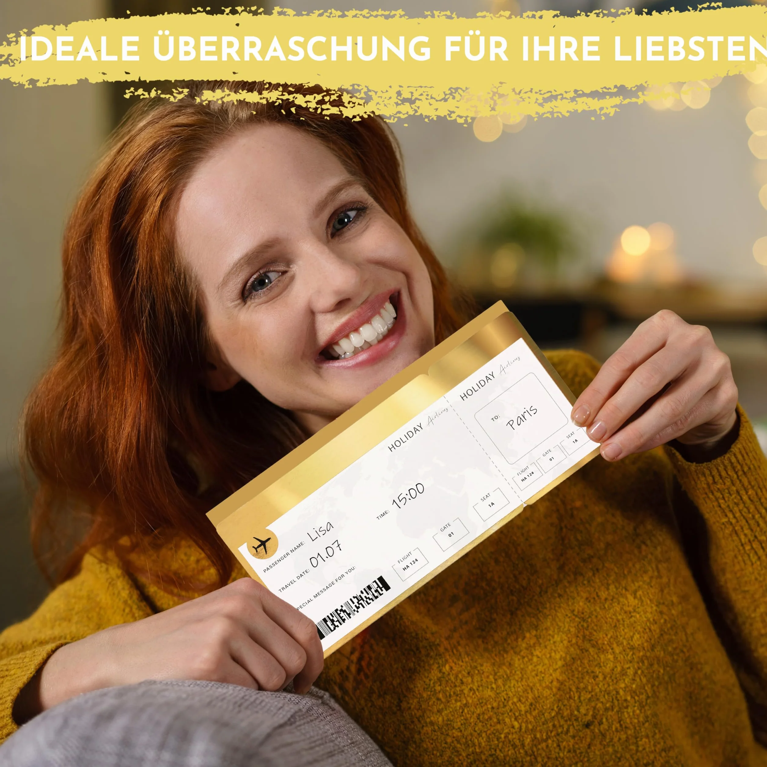 CraftWerk Biglietto aereo con superficie da grattare – Passaporto imbarco regalo personalizzato per donne