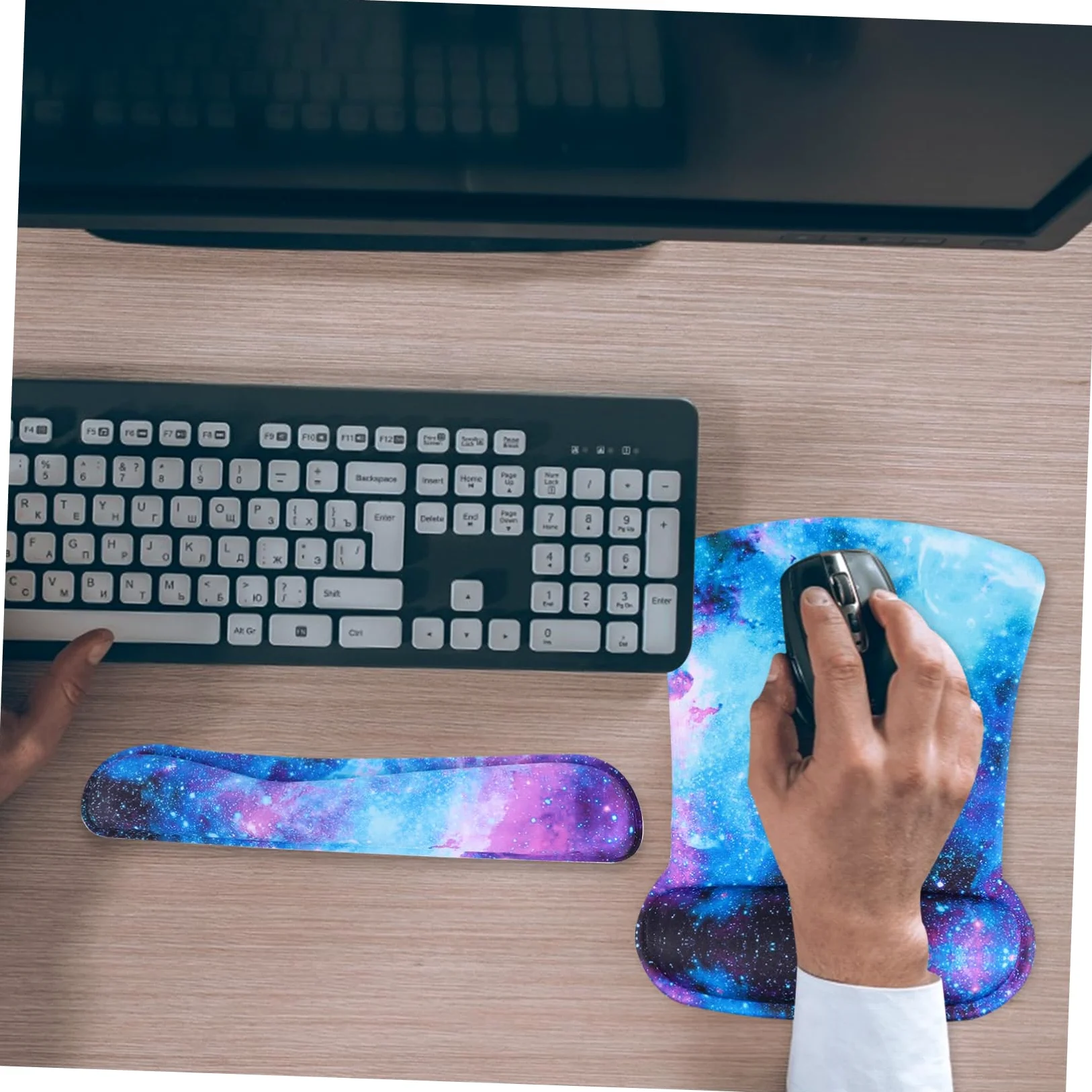 MAGICLULU Poggiapolsi Ergonomico Per Tastiera e Mouse Tappetino in Memory Foam Supporto Per Polso Per Casa e Ufficio Miglioramento Della Postura e Riduzione Dello Stress