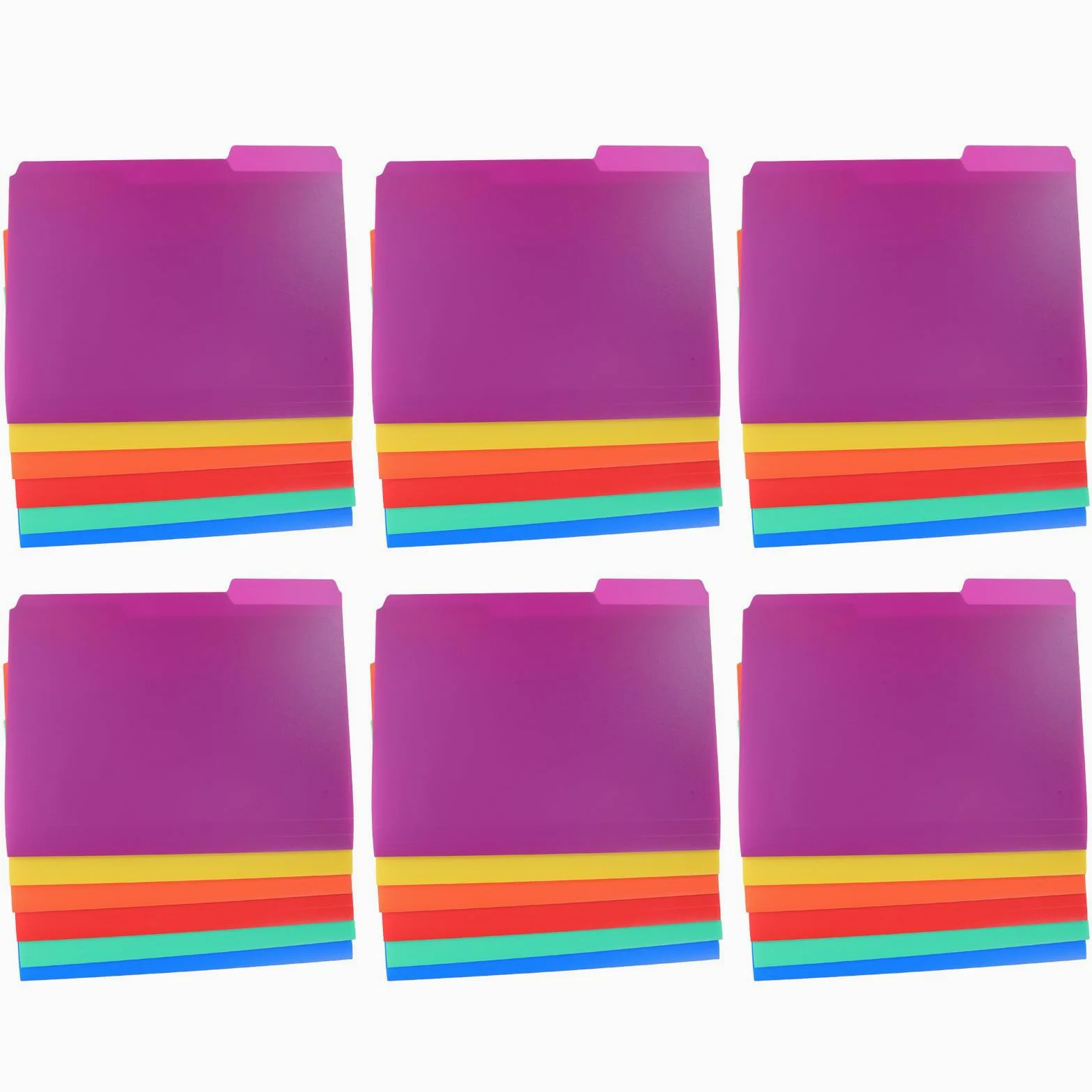 Artibetter Cartelline Organizer Documenti di Plastica 36 Pezzi per Ufficio con Linguette 1/3 Cut Scrivania Salvaspazio per Archiviazione Pratiche Business