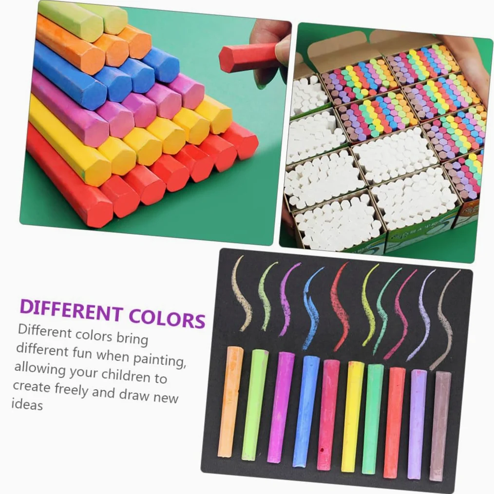 HOMSFOU Gessetti Colorati Dust-free a Sezione Esagonale per Lavagna, 3 Confezioni – per Scuola, Disegno e Insegnamento