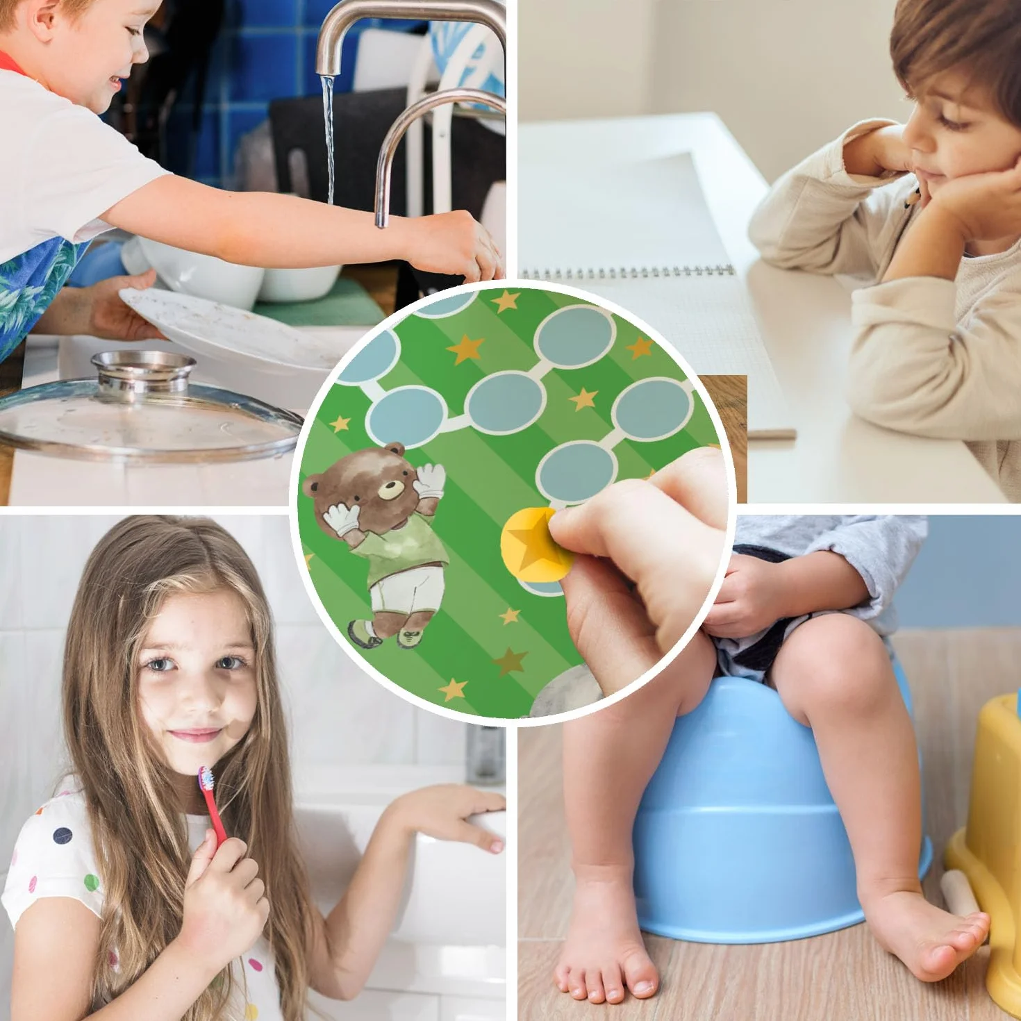 Set di 10 tabelle delle ricompense Calcio con adesivi a forma di stella per bambini