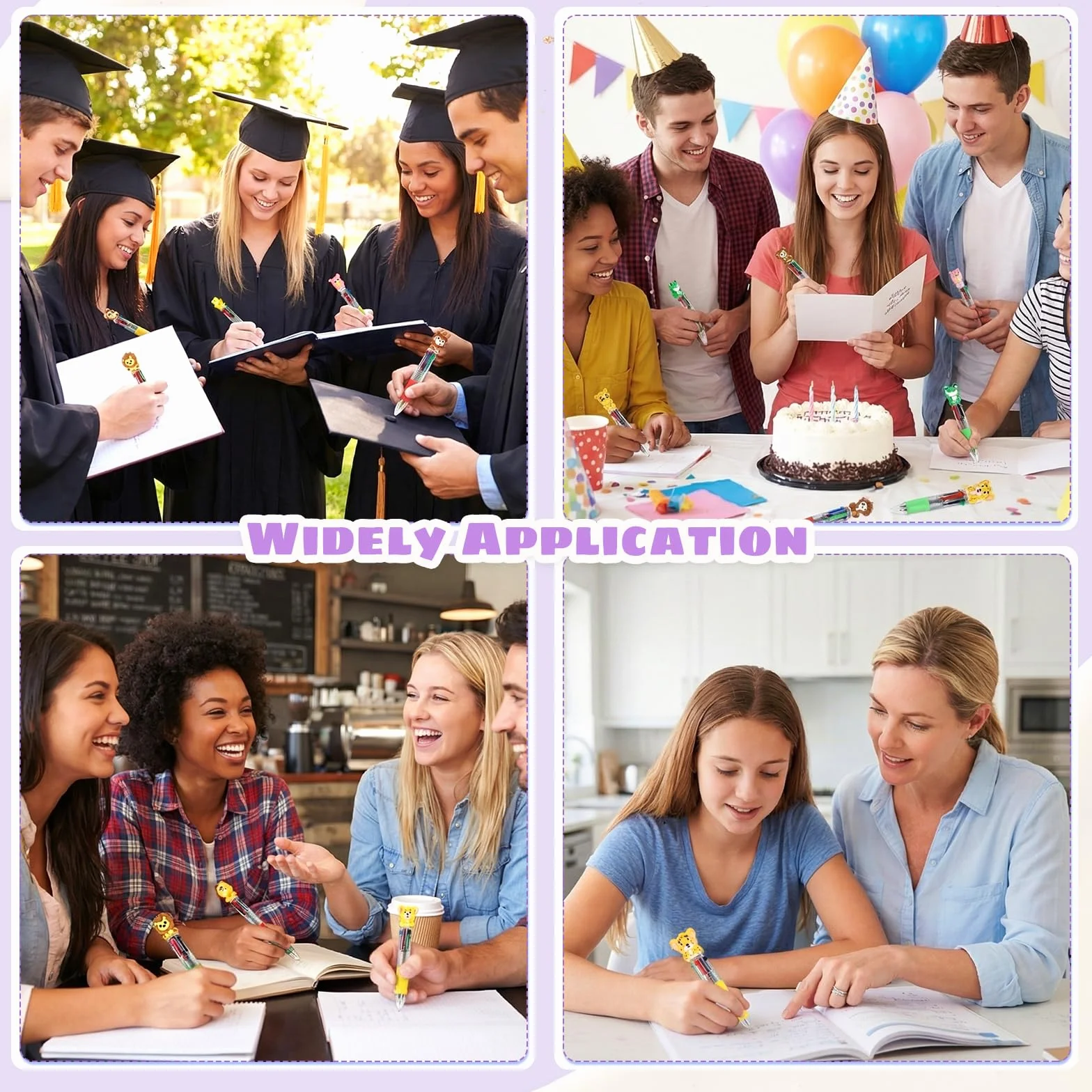 24 Pezzi Penna a Sfera 4-in-1 0.7mm Retrattile Regalo Diploma Studenti