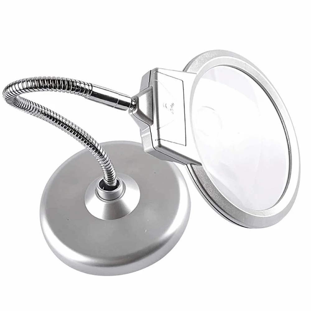 Lampada da Tavolo con Lente d'Ingrandimento per Anziani, Lettura Tramite Cellulare, Lente Grande HD, Tubo Flessibile Regolabile 30 Volte, angolazione Regolabile, Nuvole di Buon aus