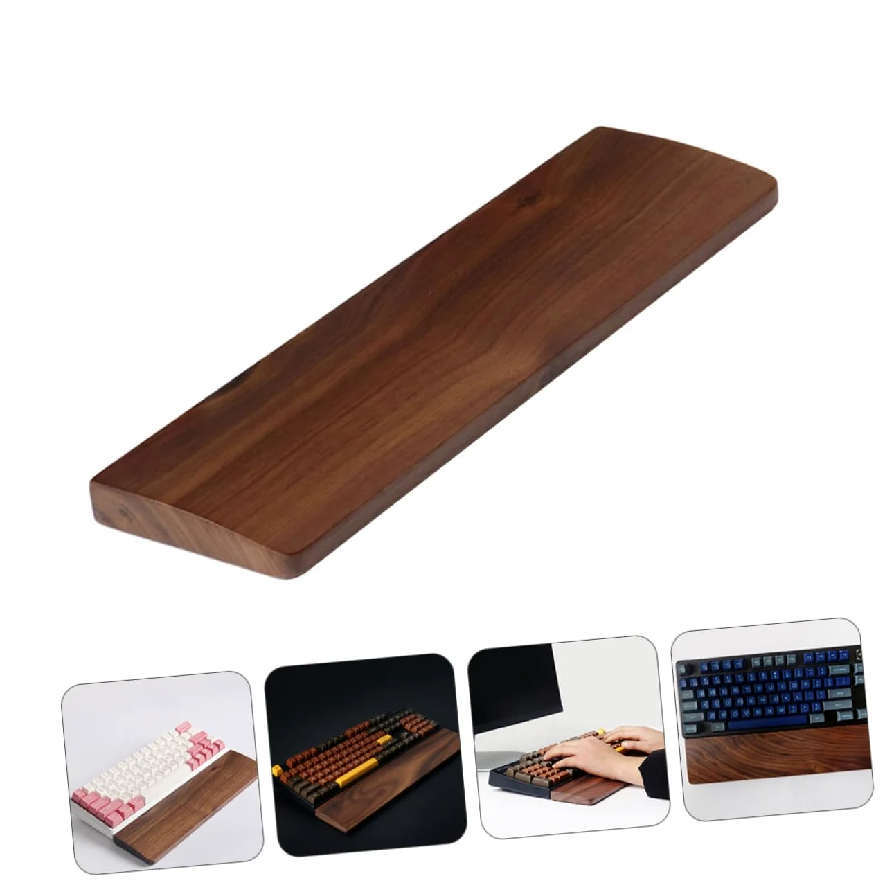 Mobestech Poggiapolsi in Legno Per Tastiera Poggiapolsi Per Computer Design Ergonomico Supporto Per Polso in Legno Massello Texture Naturale Allevia Affaticamento e Dolori Da Digitazione