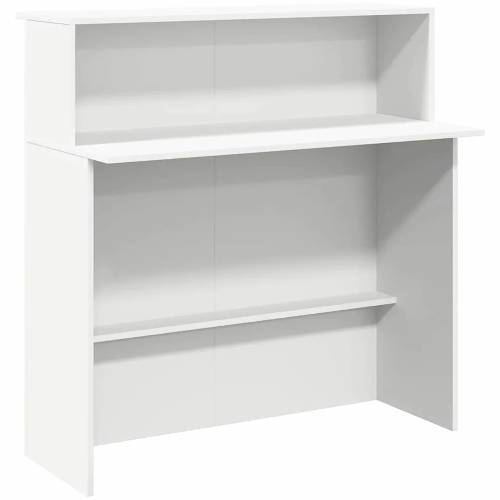 vidaXL Scrivania per Reception Bianca 100x50x103,5 cm in Legno Massello