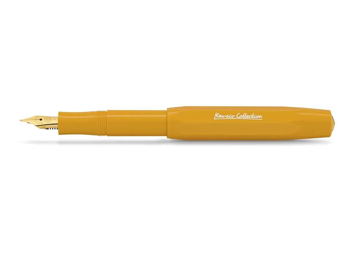 Kaweco COLLECTION - Penna stilografica Honey I, con pennino in acciaio, per cartucce d'inchiostro, colore giallo, 13 cm, pennino I, M, colore: giallo