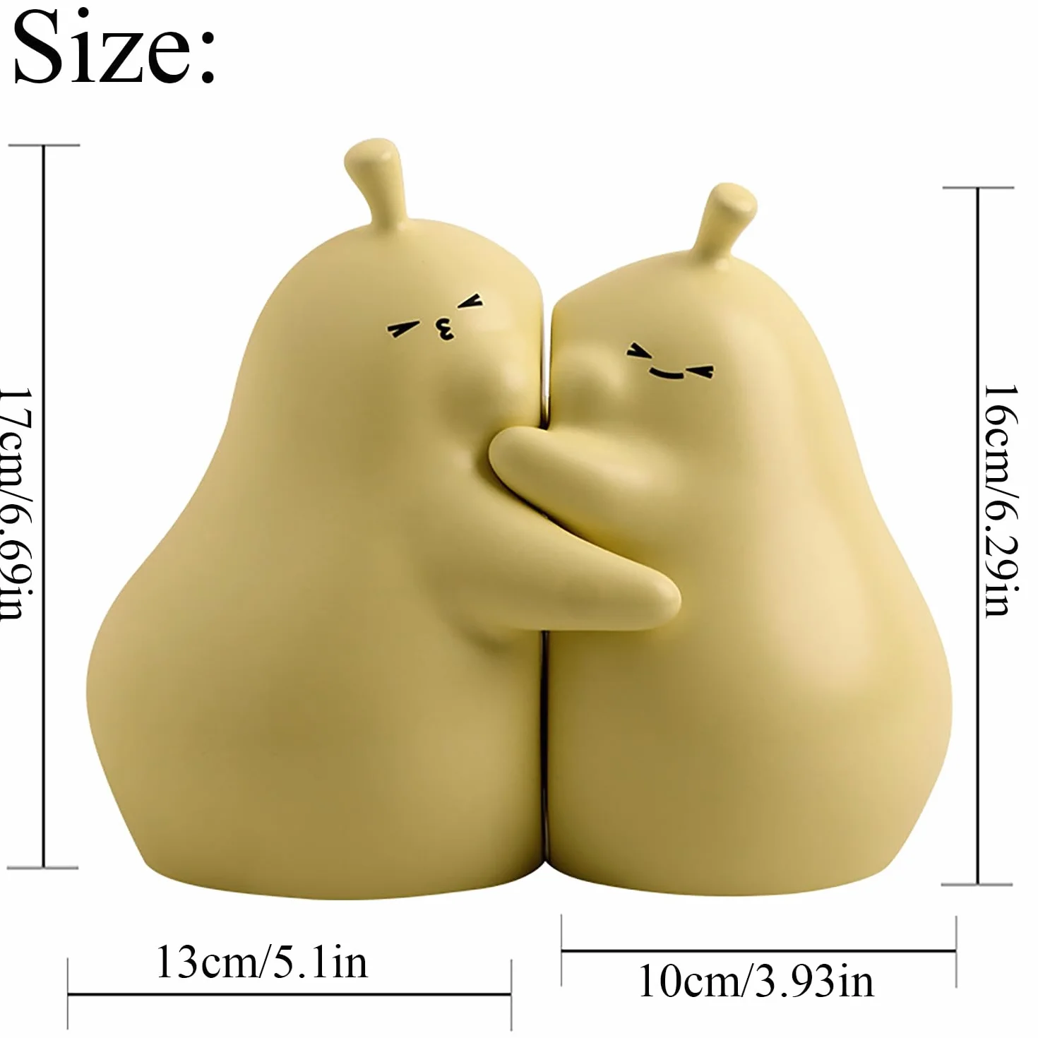 Serra Libro Pera 1 Coppia Ceramica Decorativa per Scuola Ufficio Casa Giallo