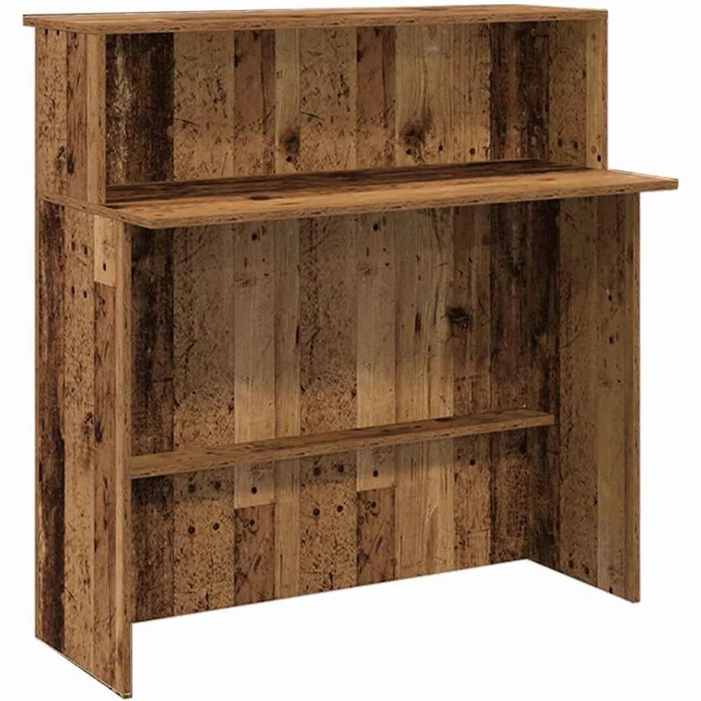 vidaXL Banco Reception Legno Vecchio 200x50x103,5 cm Legno Multistrato, bancone Reception, bancone Reception Salone, bancone Reception Bar, Front Desk