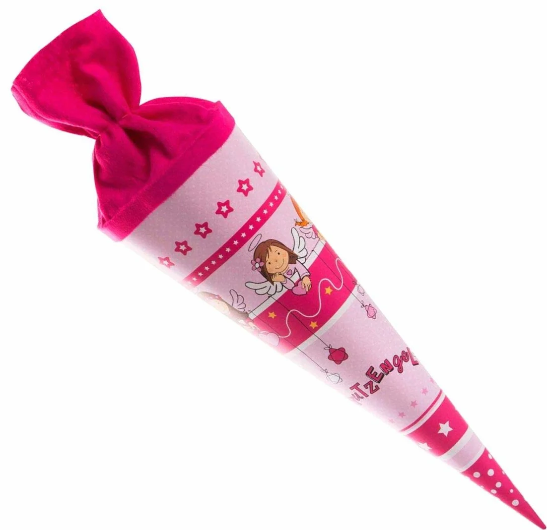 Goldbuch Cono per la scuola del fratello 35 cm rosa cartone laccato chiusura in feltro colorato
