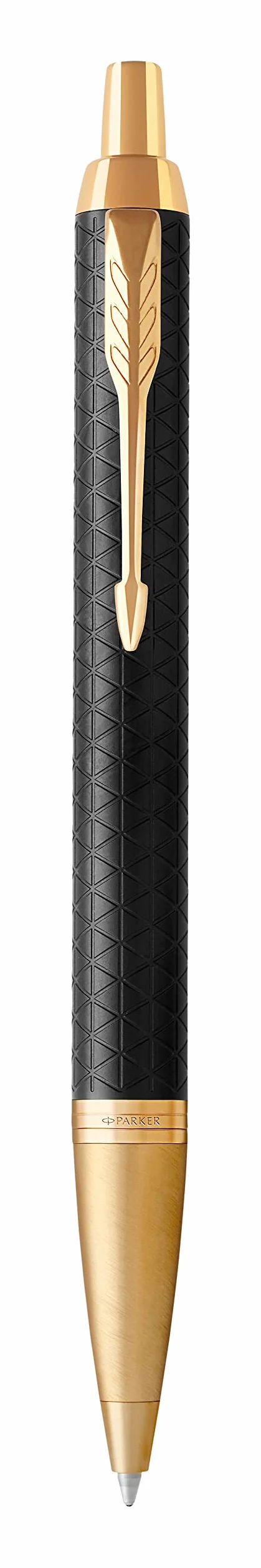 Parker IM Premium Penna roller e penna a sfera con incisione | penna premium | confezione regalo | regalo personalizzato | anniversario | compleanno (nero/oro G.C.)