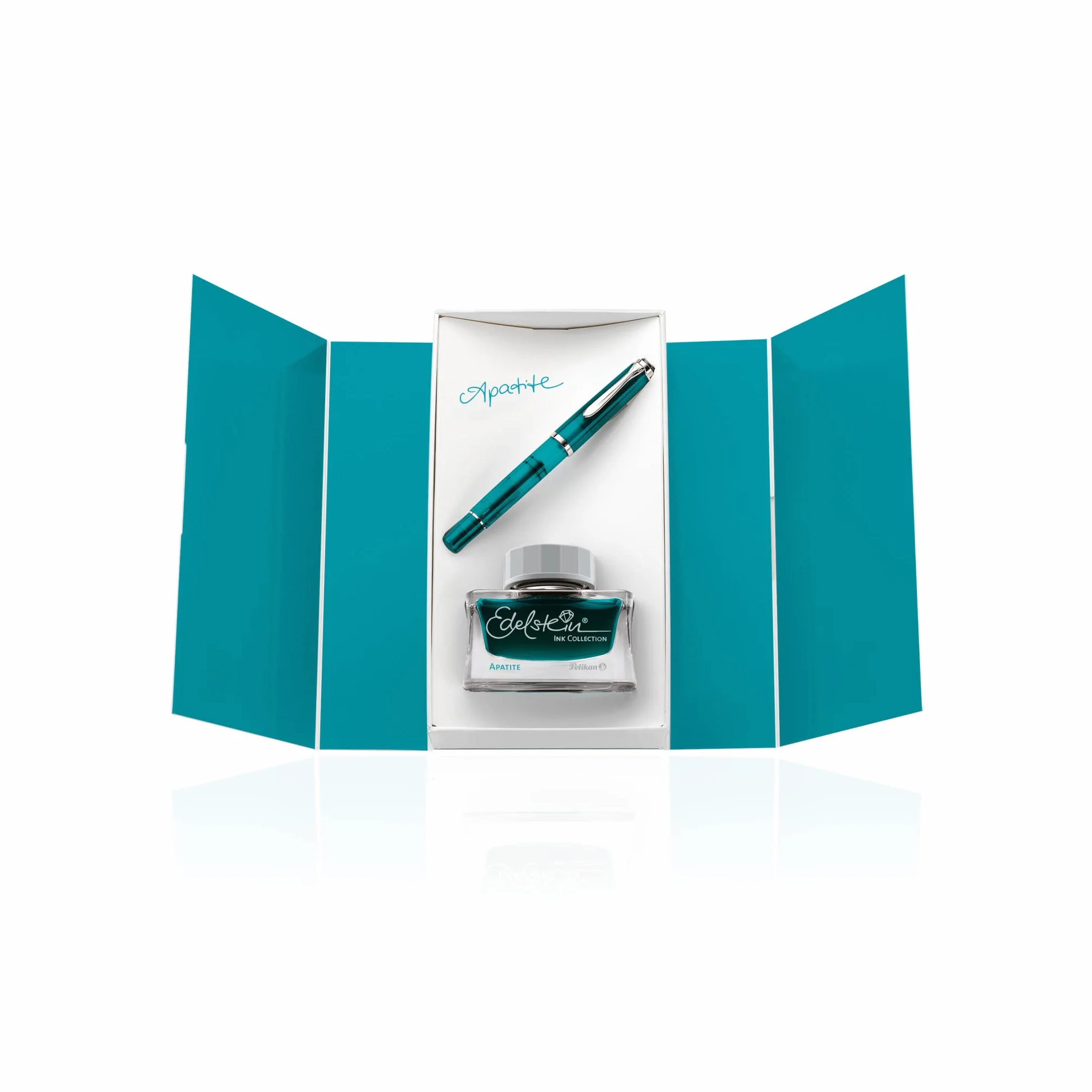 Pelikan Set Stilografica M205 Apatite pennino EF con ink edelstein coordinato 50ml, confezione regalo
