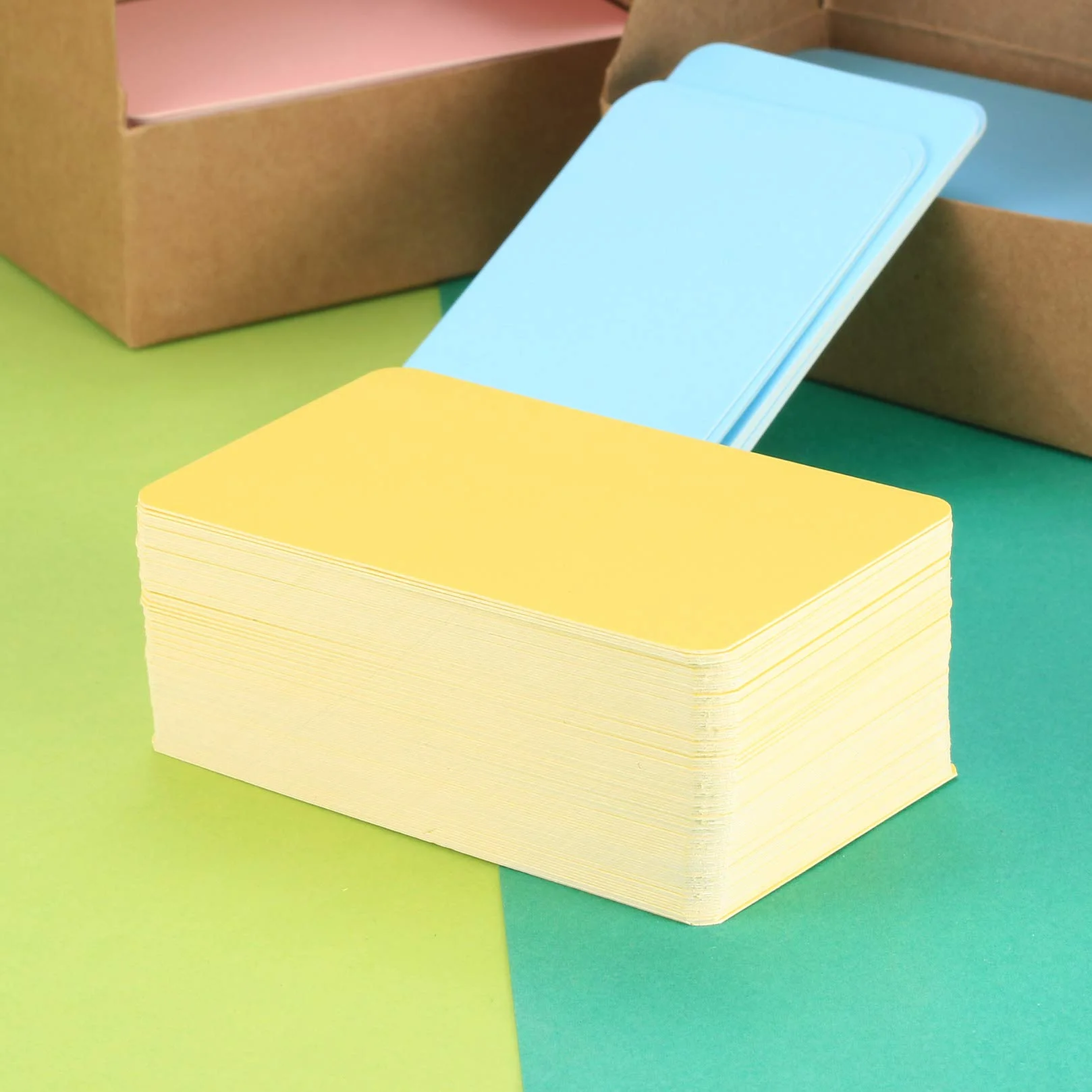 PzKraft Paper Biglietti da Visita Bianco Cartolina Carte Fai-da-Te Rosa Verde Giallo Blu 400 Pz