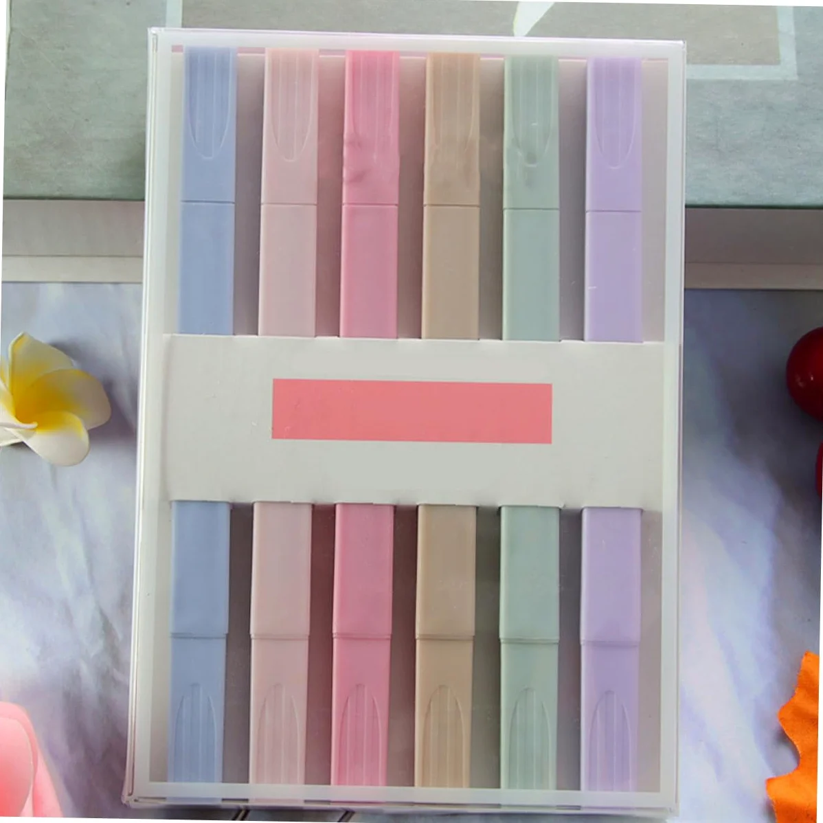 NUOBESTY 24pezzi Pennarelli Evidenziatori Doppia Punta Colorati Perfetti Per Studio e Ufficio Design Adorabile Per Studenti Per Sottolineare e Annotare Note Importanti