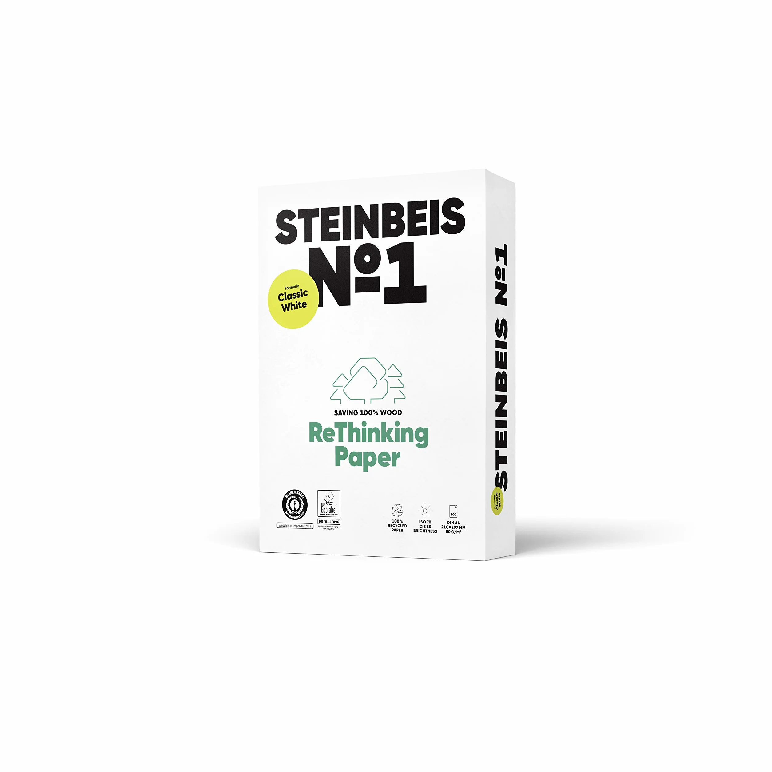 Steinbeis ClassicWhite carta reprografica 100% riciclata 80 g A4 risma 500 fogli