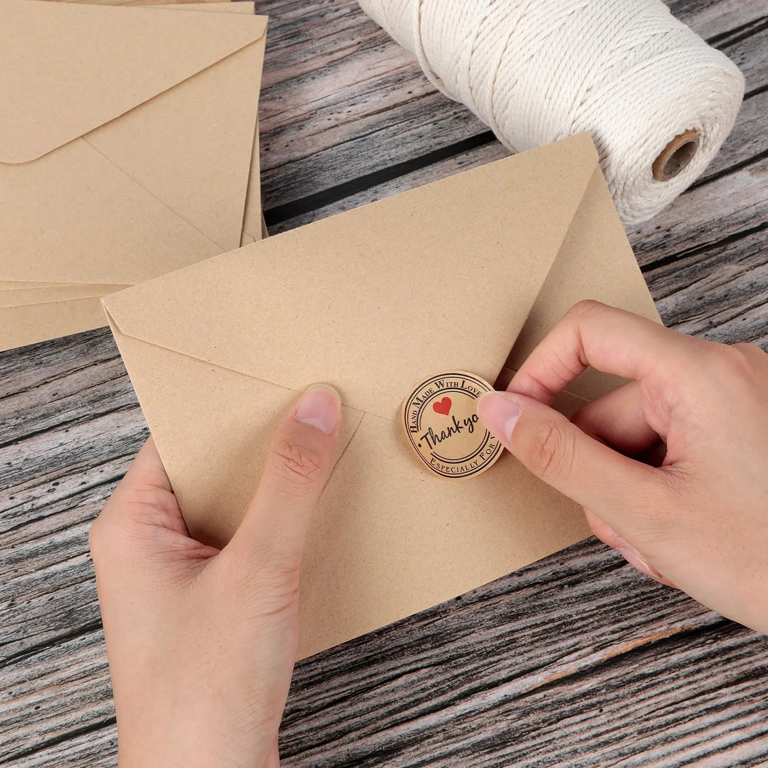 Buste in Carta Kraft 50 Pezzi 120 g/m² 12.5x17.5 cm Marrone Vintage con Lembo a Punta