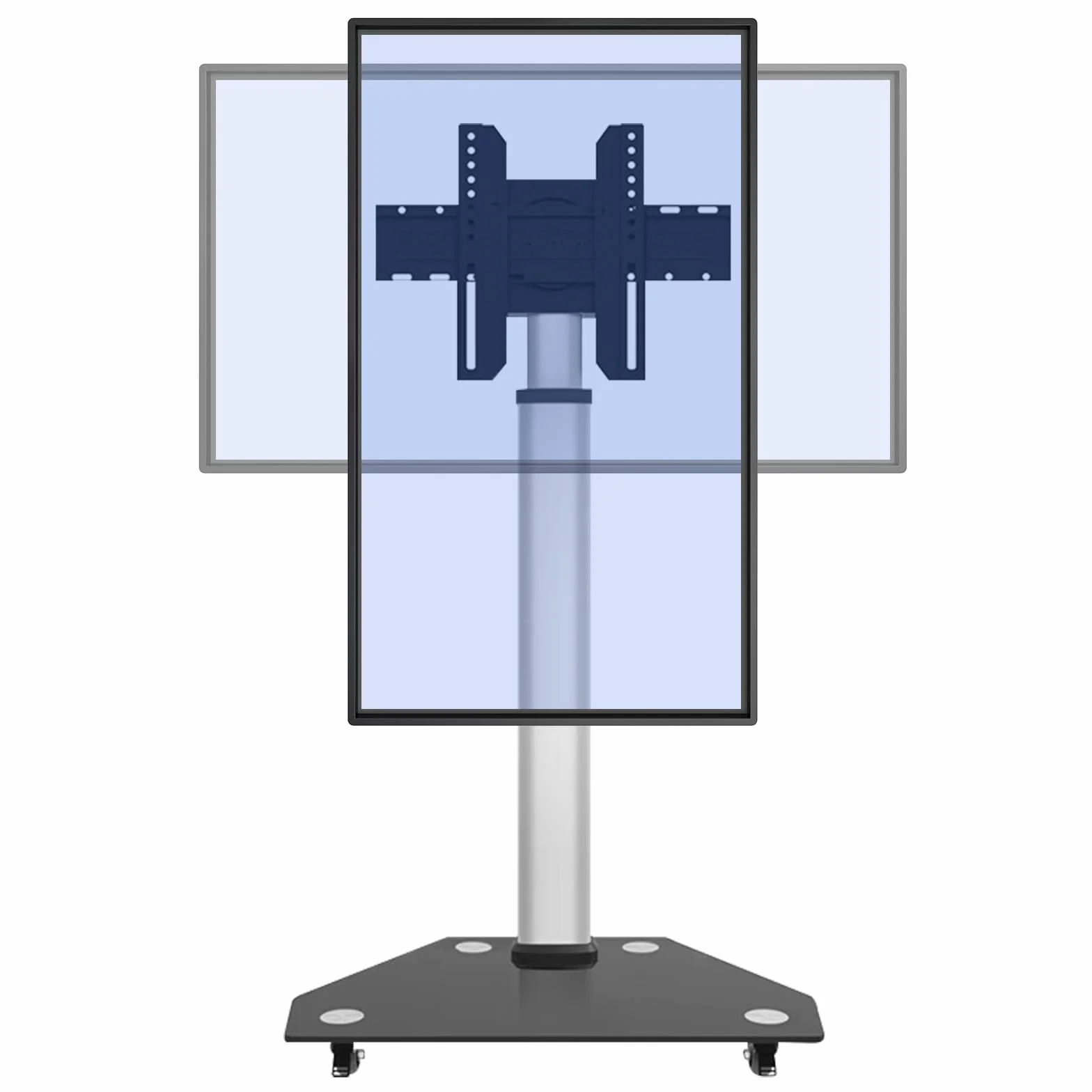 JAV Smart Board Stand per Lavagna Interattiva 32-55 pollici Girevole Supporto Mobile Regolabile in Altezza con 4 Ruote Bloccabili Design per Casa Ufficio Classe