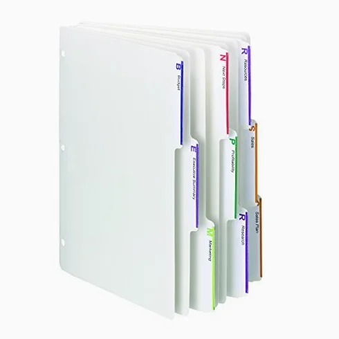 Smead Viewables three-ring Binder divisori, 1/3-cut Tab, Letter size, White, 75 per box (89413)