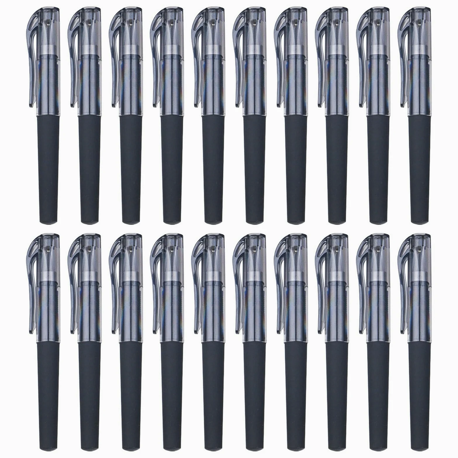 50 Pezzi Penna Gel Nera 0,5mm Inchiostro Resistente e Scorrevole, Penna Portatile in Plastica per Prendere Appunti e Riunioni, per Studenti e Insegnanti