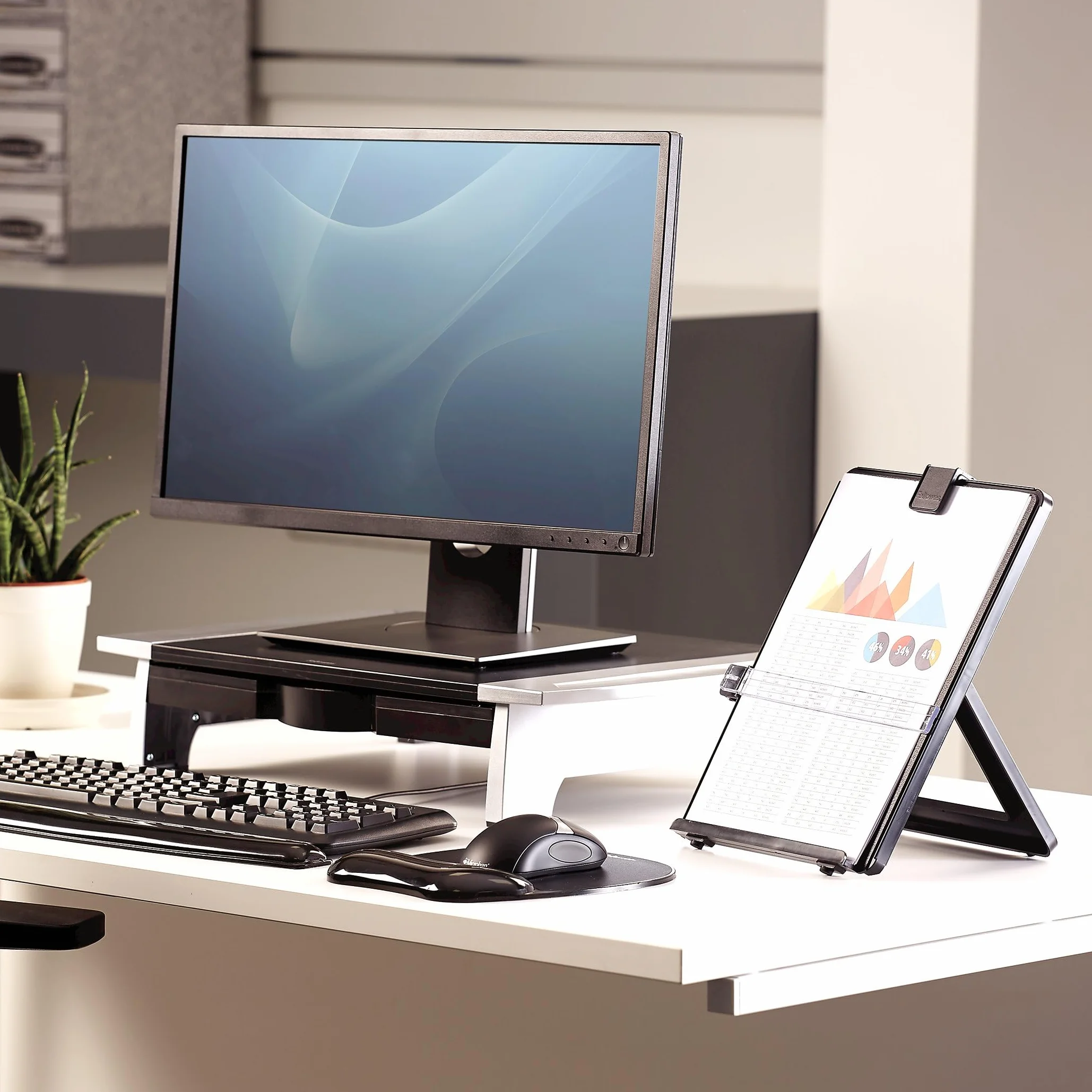 Fellowes leggio regolabile nero con righello