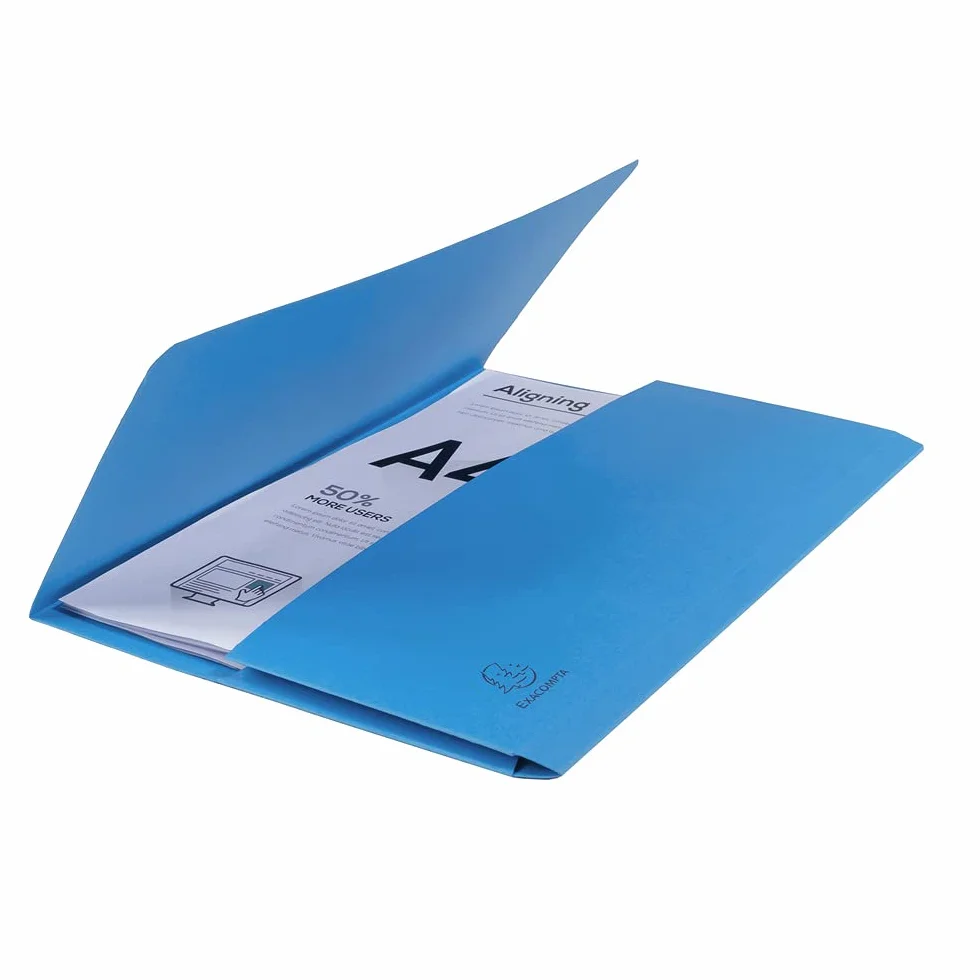 Exacompta 47672E Cartelle con Tasca, 37.50 x 26.80 x 14 cm, Blu, 50 Pezzi