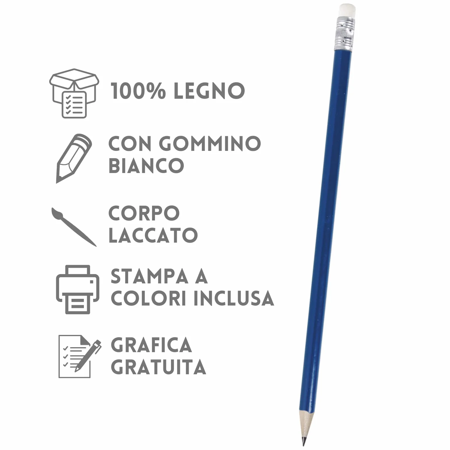 Matite Personalizzate in stock da 100 pezzi con il tuo Logo o Messaggio per Eventi Matrimoni Fiere Laurea Regali Aziendali (100)