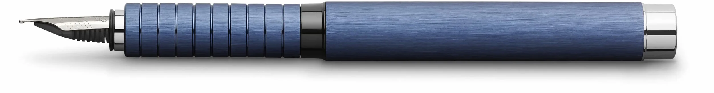Faber-Castell 148441 - Penna stilografica Essentio, pennino F, in alluminio, colore: Blu