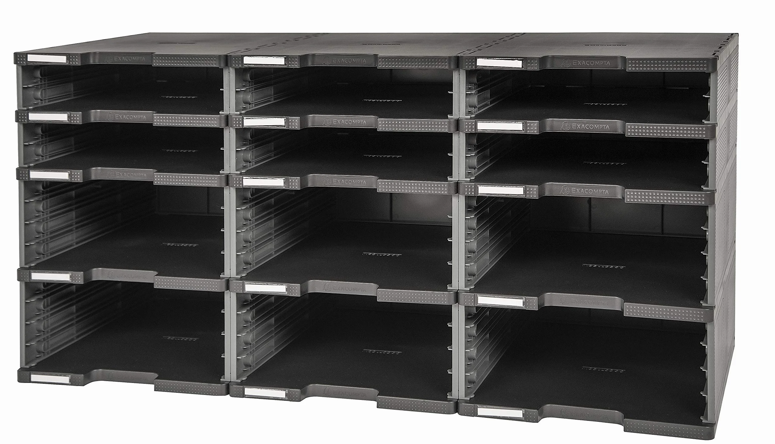 EXACOMPTA MODULODOC 12 CASSE VUOTE ECOBLACK Nero/Grigio topo