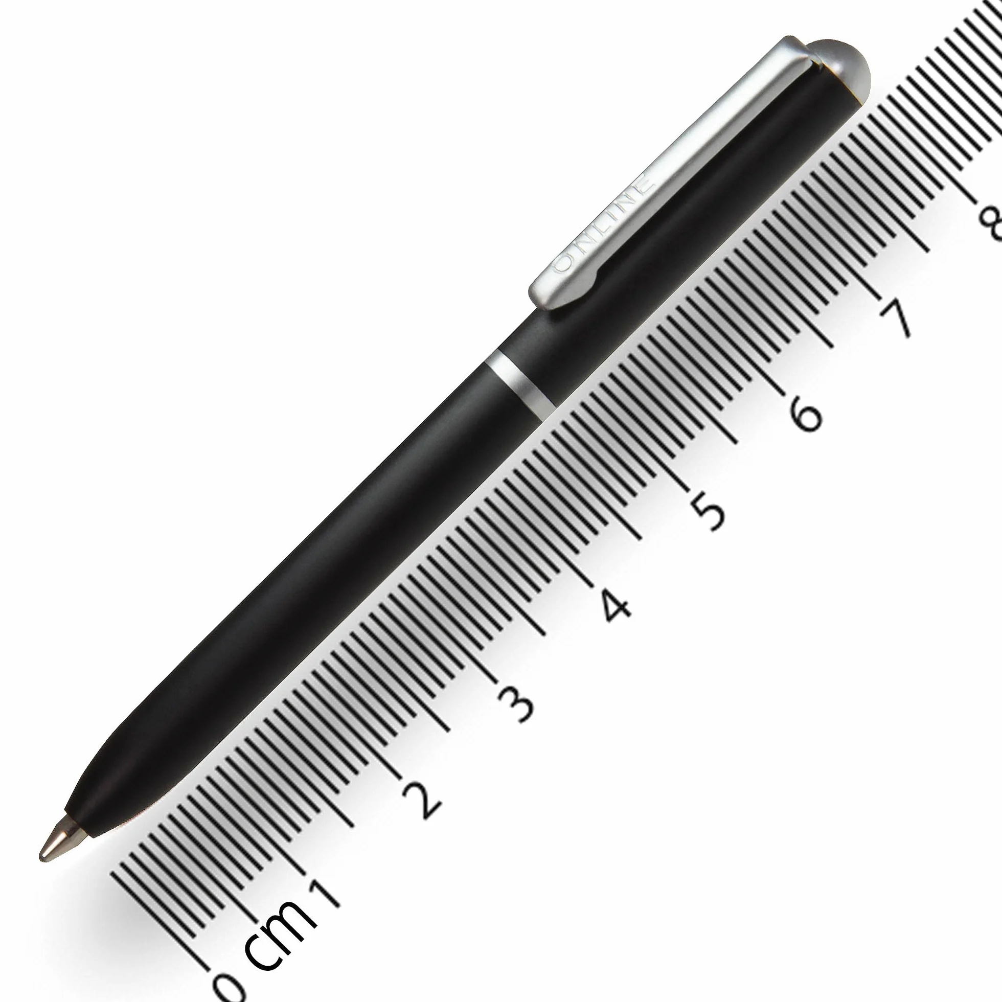Mini penna a sfera a torsione nera con clip metallo ricarica standard lunghezza 8 cm per borsa portafogli