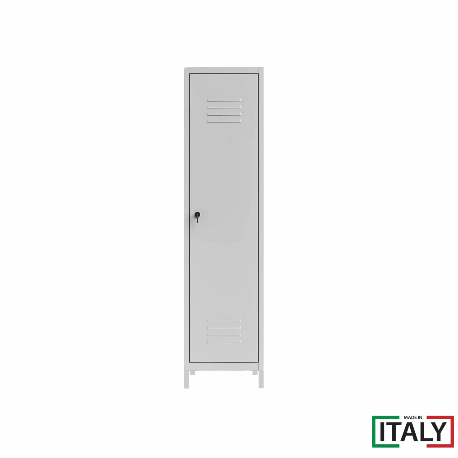 OWIJI Armadietto Spogliatoio Sporco Pulito Grigio Premium Quality Made in Italy 1 Anta 180x36x35 cm Lamiera Ripiano Appendiabiti Cartellino Armadio Palestra Ufficio Garage Salvaspazio Doppia Chiave