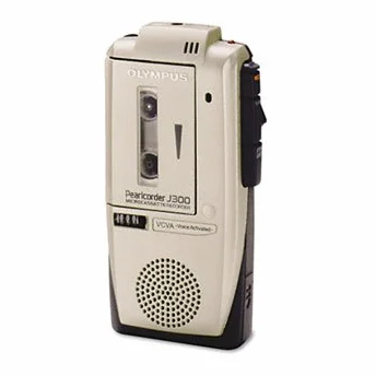 Olympus Pearlcorder J300 - Registratore a microcassette con attivazione vocale e modalità di riproduzione rapida, confezione da 2