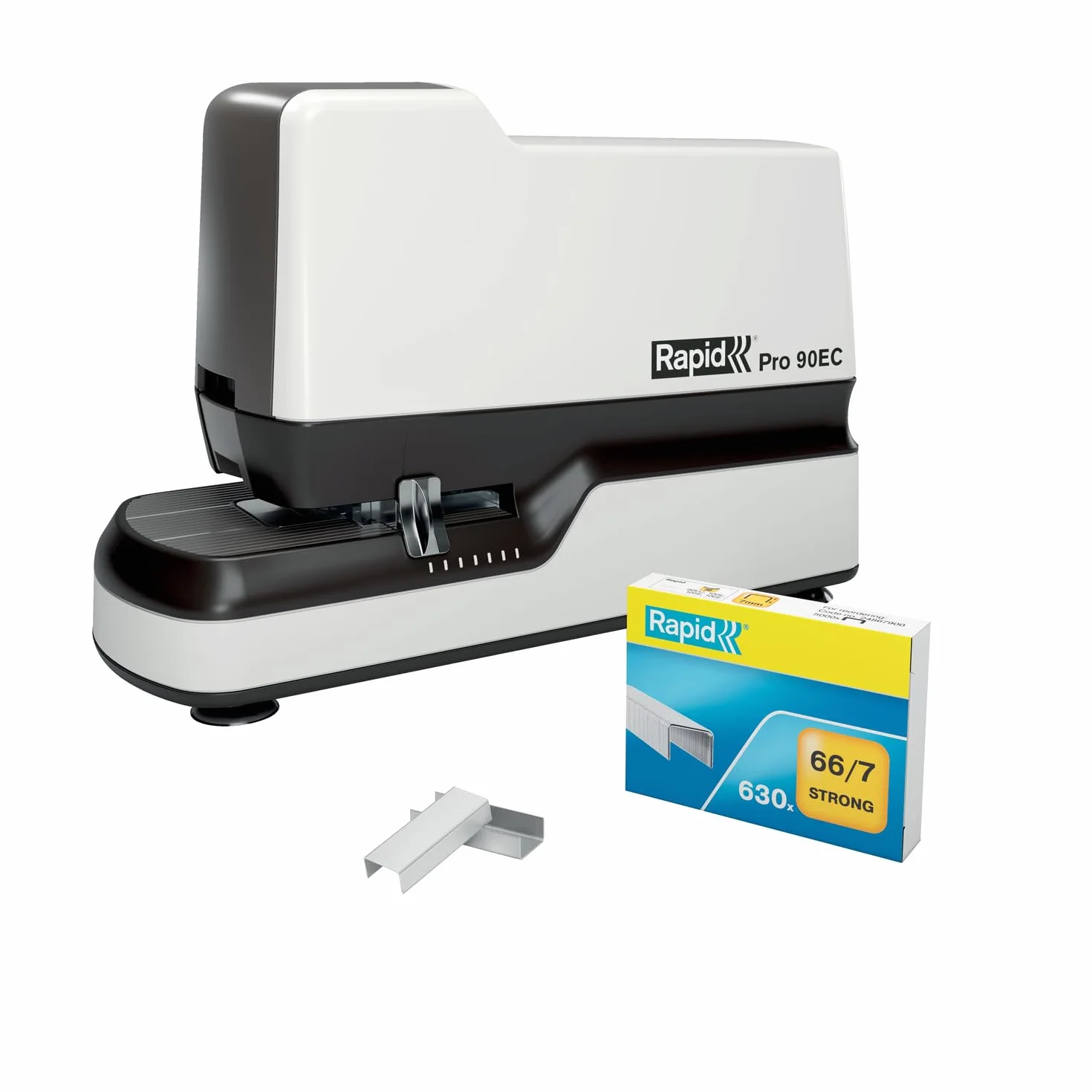 Rapid Pro 90EC Cucitrice Elettrica Contactless con 630 Punti Metallici Inclusi, Veloce e Pratica, Cuce fino a 50 Fogli, Bianco, 20942901