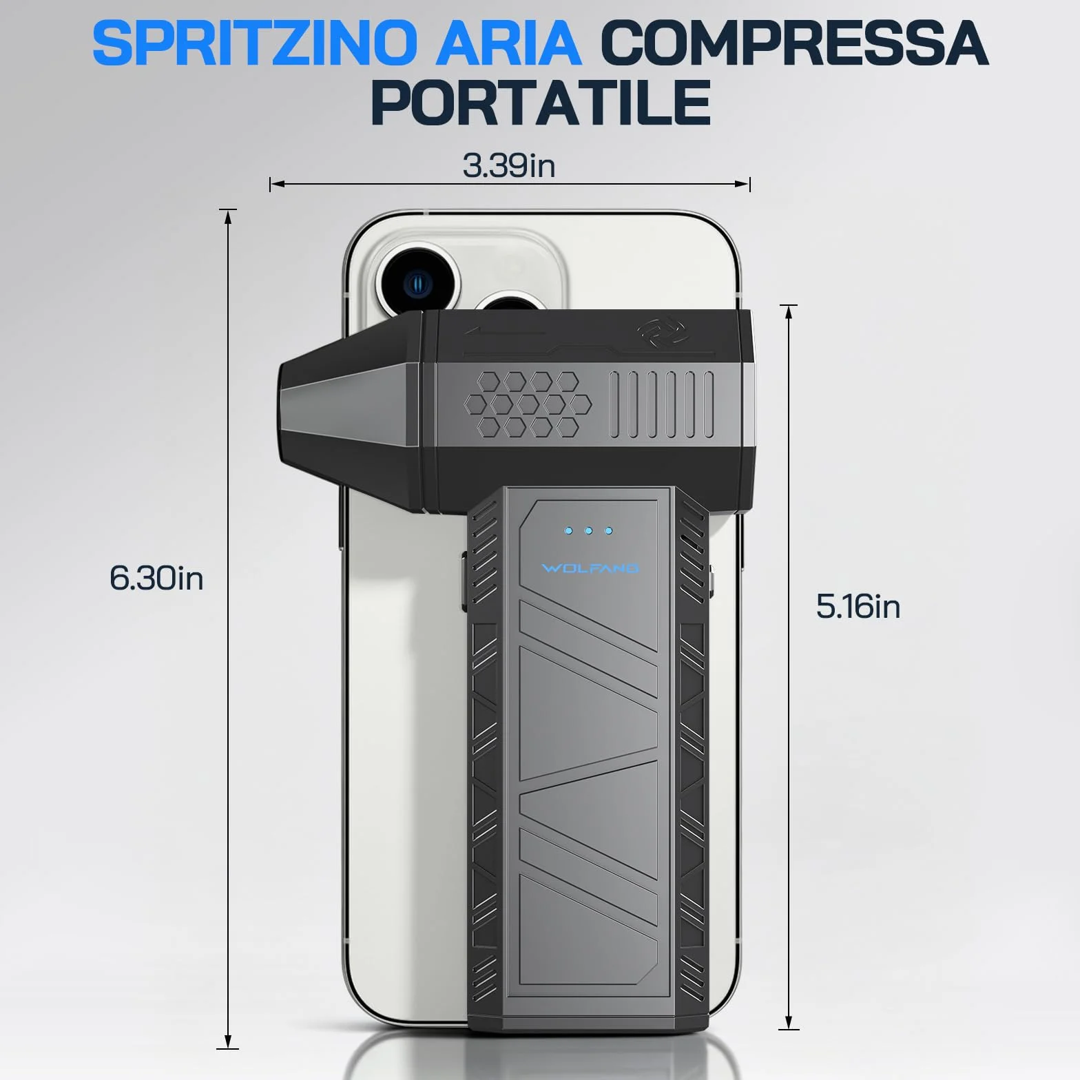 WOLFANG Soffiatore a Batteria, Aria Compressa Elettrico Rimuovi Polvere, Mini Soffiatore Portatile Ricaricabile, Soffiatore Aria Compressa Elettrico 110000 RPM con 3 Velocità