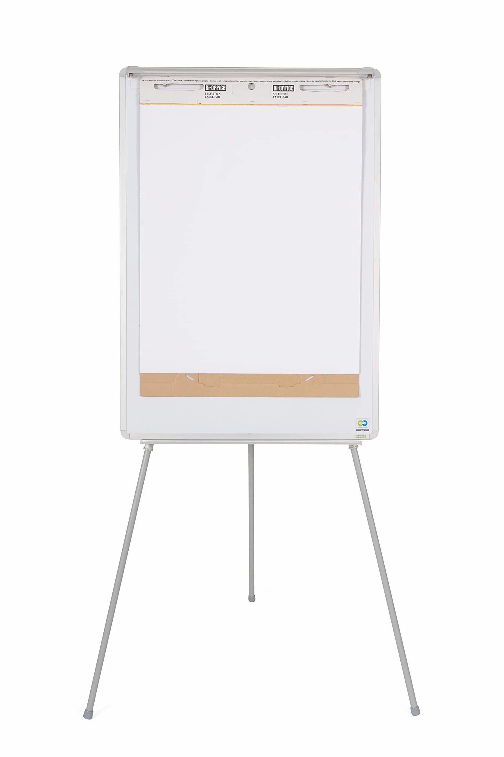Bi-Office Lavagna Portablocco Earth, Cavalletto Treppiedi Eco-sostenibile Con Bracci Estensibili, Superficie In Acciaio Laccato Cancellabile a Secco Magnetica, 700 x 1000 mm (Euro)