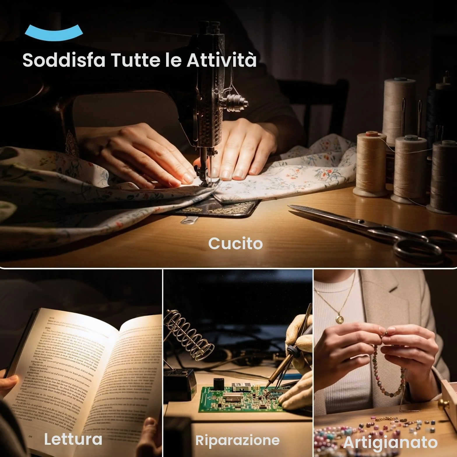 ARTDOT Lente Ingrandimento con Luce 4 LED, Occhiali Professionali per Modellismo