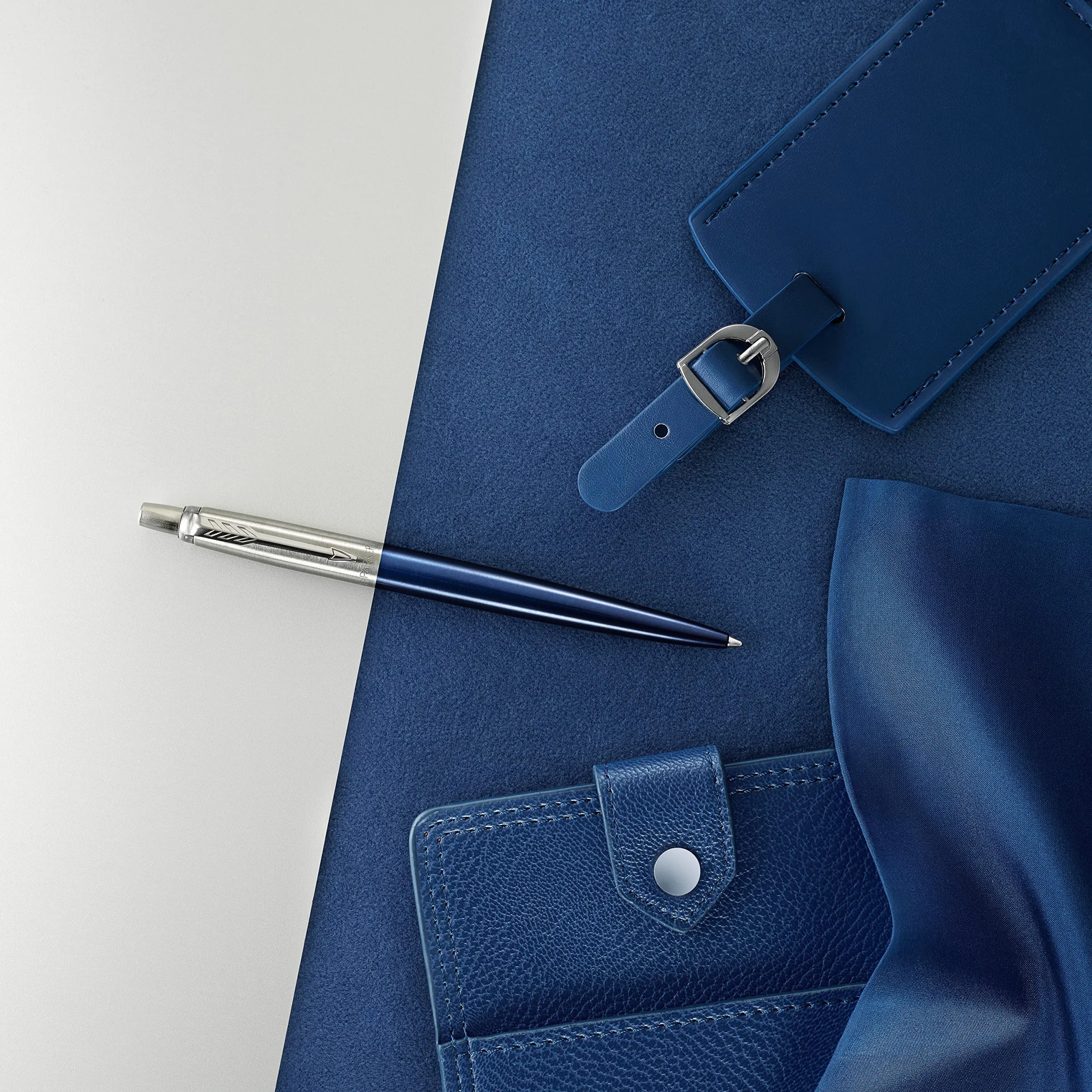 Parker Jotter Penna a Sfera Punta Media Nero 2 Pezzi Confezione Regalo Acciaio Inossidabile