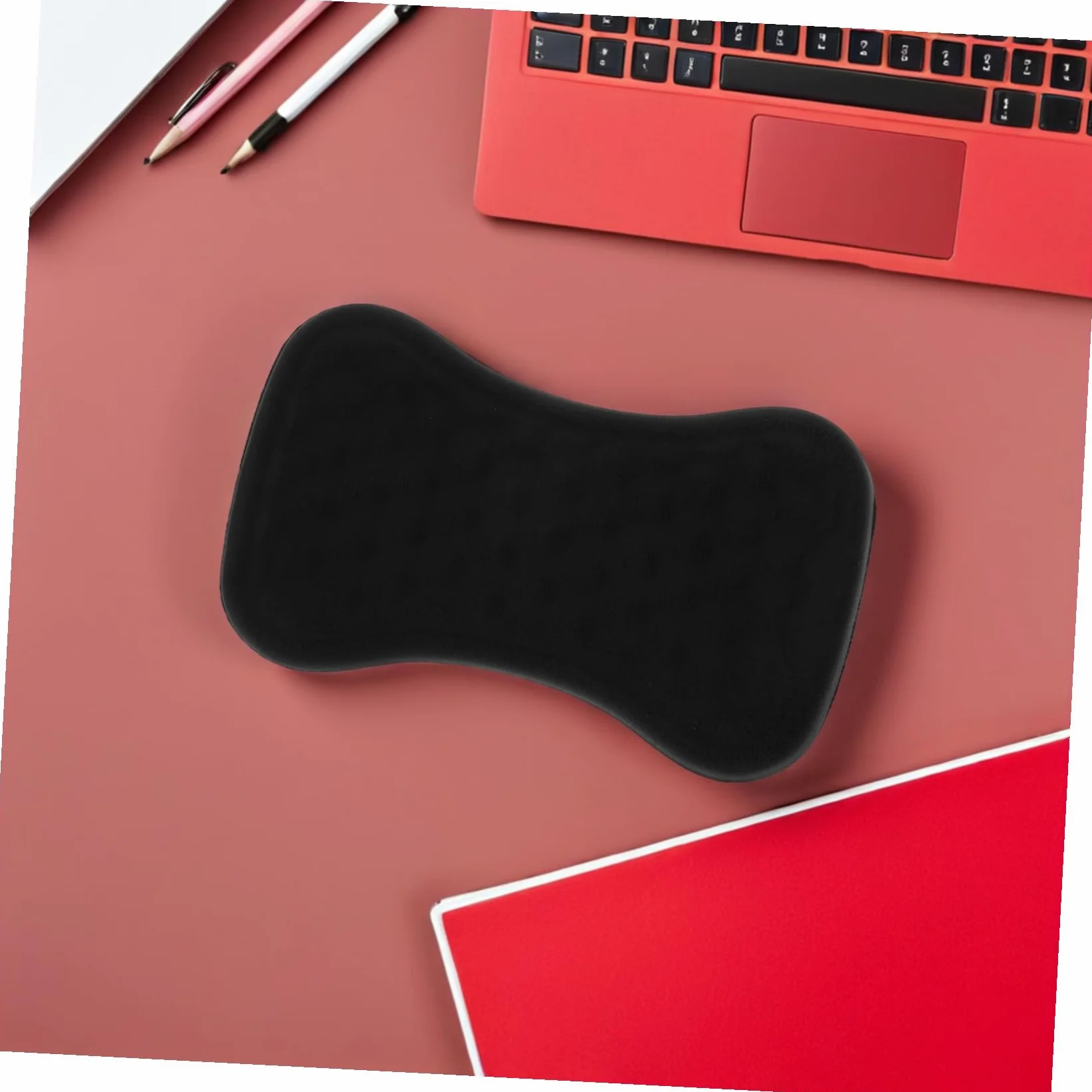 2 Pezzi Tappetino Da Polso Per Mouse Da Gioco Da Tastiera Poggiapolsi Ergonomico Black