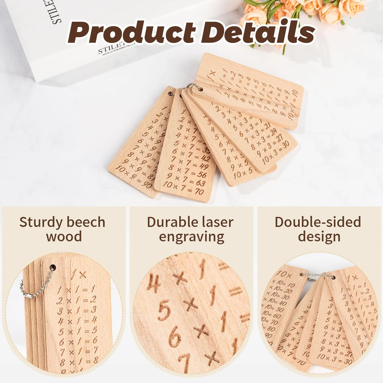 Tavola delle Moltiplicazioni in Legno 1x1 per Bambini