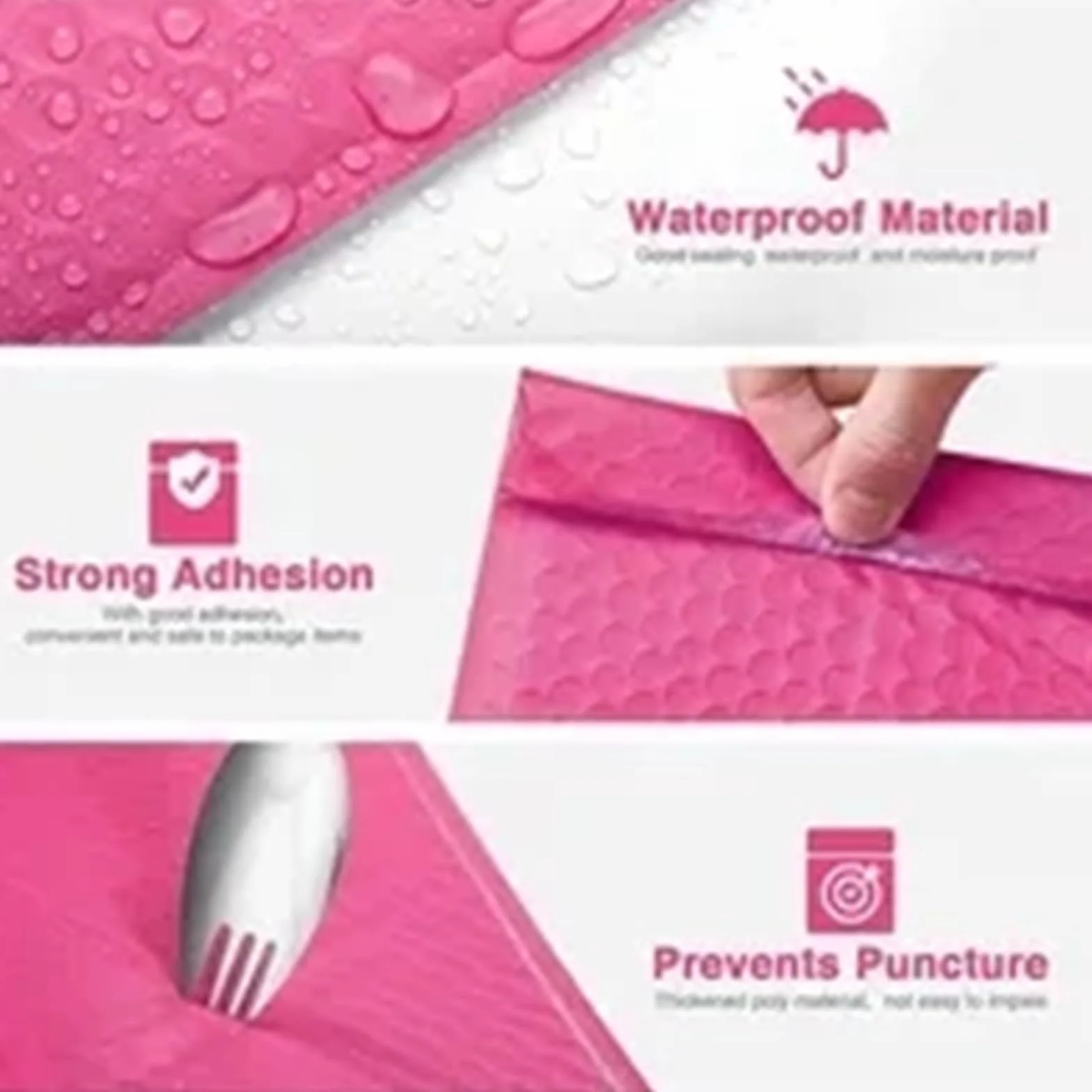 Buste Imbottite 100pcs Bubble Mailer Bubble Padded Mailing Envelopes Mailer Poly For Packaging Self Seal Shipping Bag Bubble Padding (Color : Light pink, Size : 13 * 15cm)