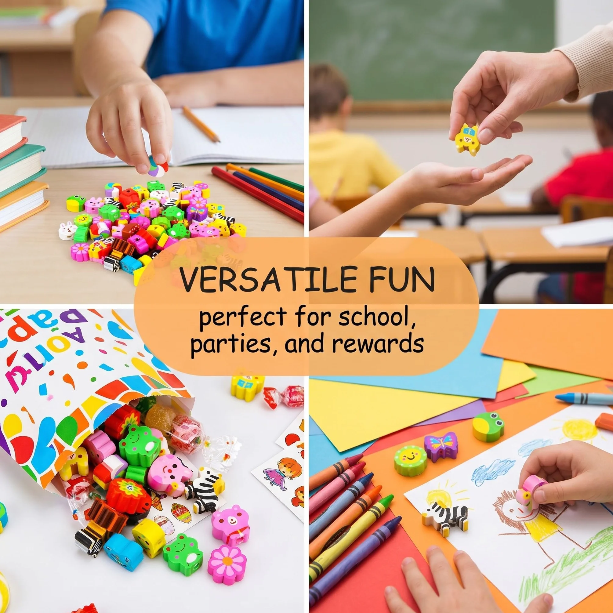 KYLOS Gomme Da Cancellare Animali Per Bambini 30 Pezzi Colori Misti