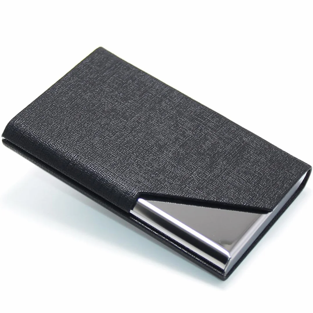 Porta Biglietti Da Visita In Acciaio Inox Con Fibbia Magnetica Nero
