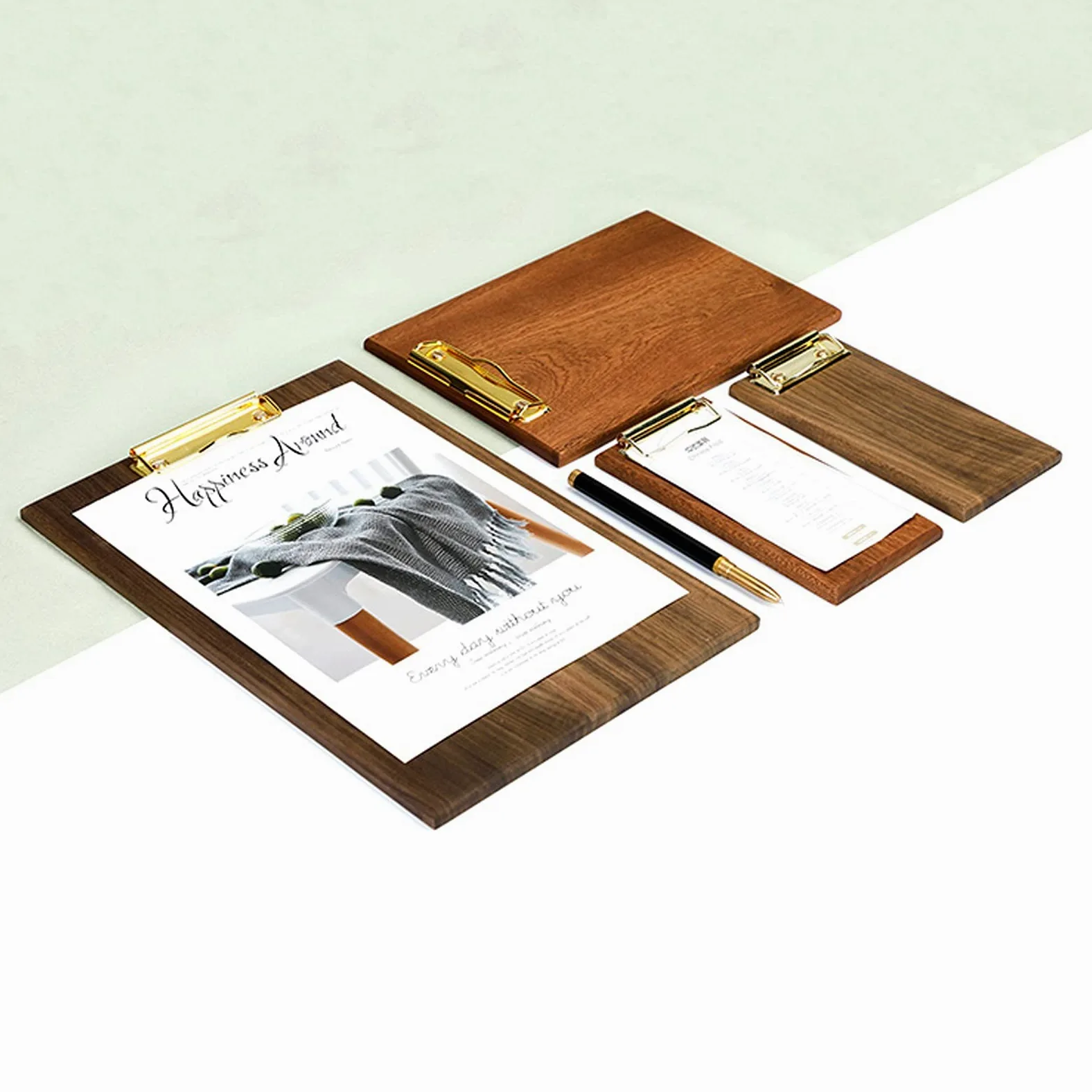 Portablocco Black Walnut Appunti File Organizzatore Cartella Binder Scrittura Cartella con Clip in Metallo Clip Menu Clip per casa, Ufficio, Ristorante Clipboard Portablocco (Size : Large)