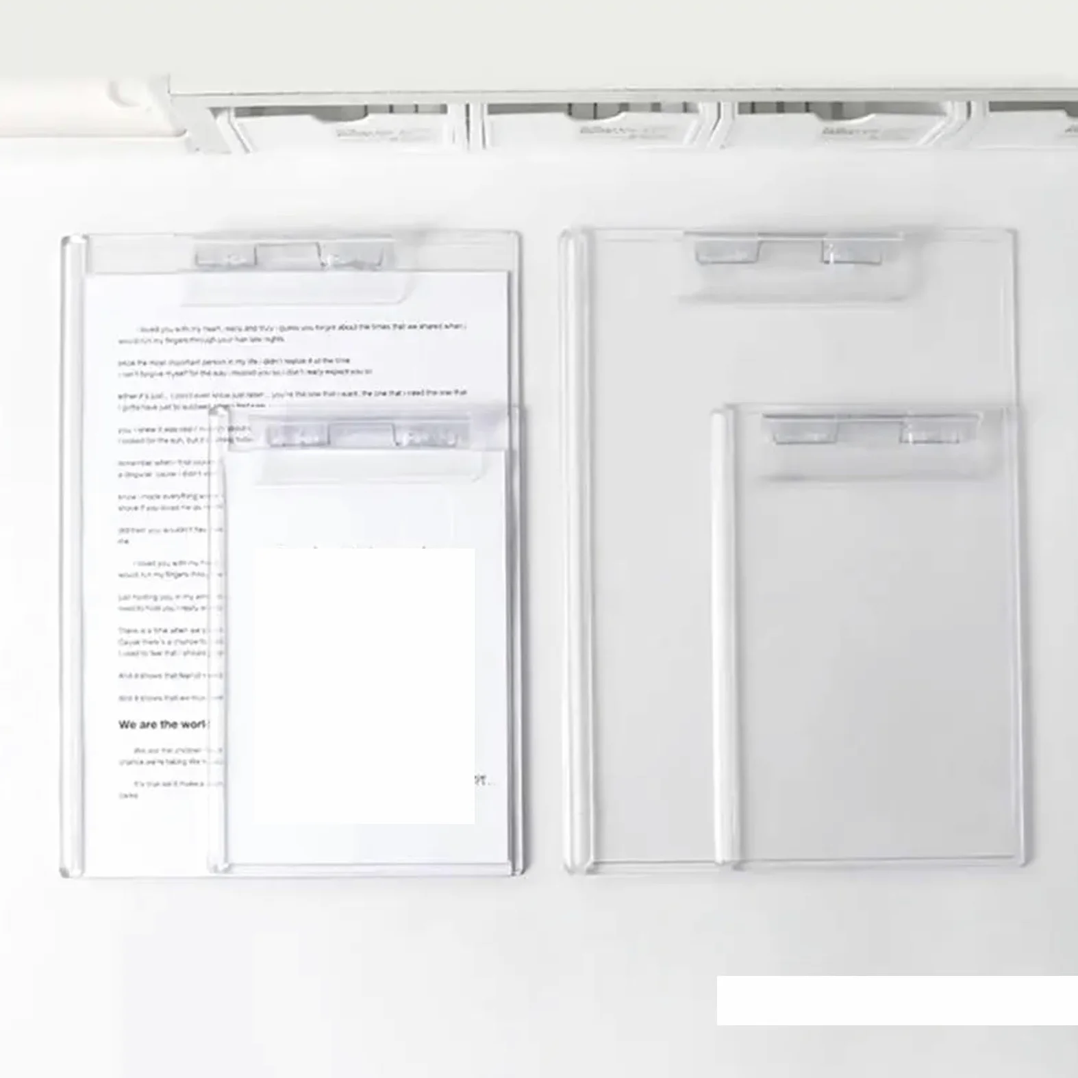 Portablocco 4 Pezzi Appunti Trasparenti A4 Appunti A5 Porta Carta Lavagna con Clip for Profilo for Documenti in Forma di promemoria per l'azienda(A4)