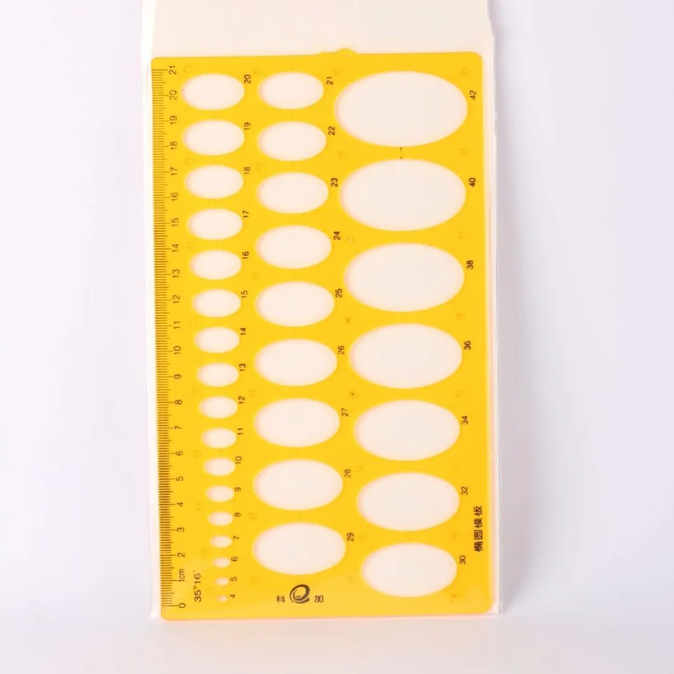 Modello Cerchio Forma Ellisse Righelli Geometrici in Plastica Stencil Cerchiometro Disegno Tecnico 2 pezzi